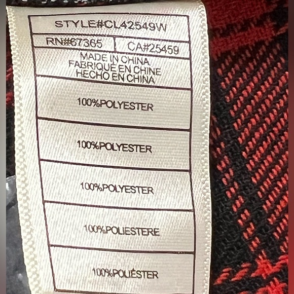 BB Dakota Steve Madden Women's Button Down Boxy Shacket (Racing Red Multi, L) - Picture 9 of 10